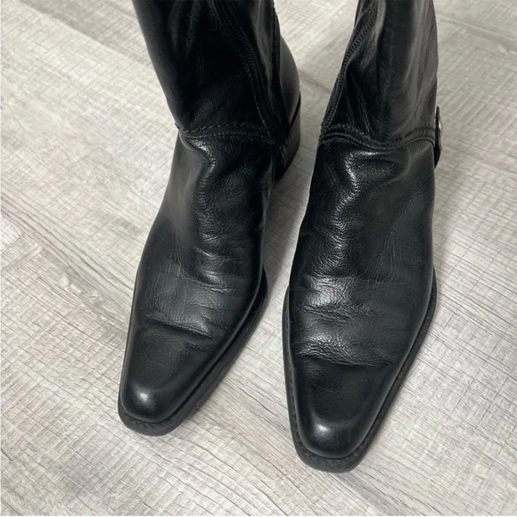 STUART WEITZMAN Heel Riding Moto Boots Knee High Size 5.5 - Picture 7 of 13